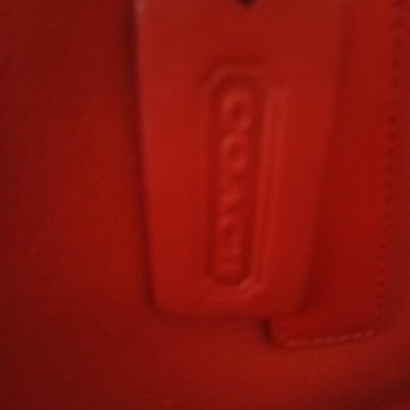 RARE Coach C2S 9426 Tote Shoulder Bag Leather Zip Top Tote Bag RED Satchel - Picture 5 of 6